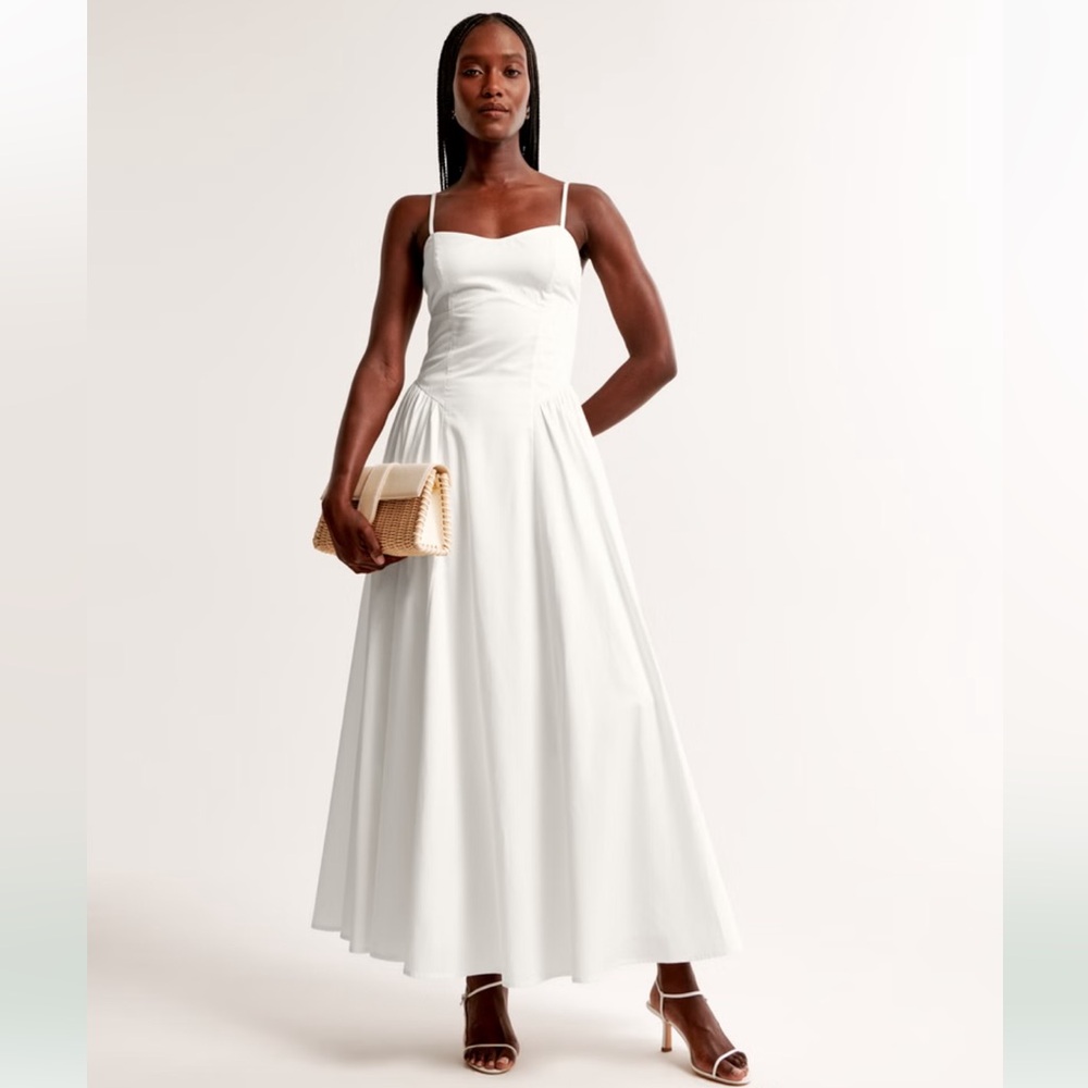 Blue A&F Drop Waist Corset Dress